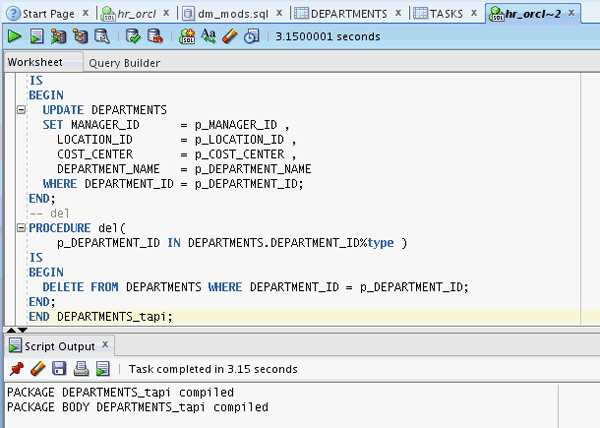 API package  SQL Developer