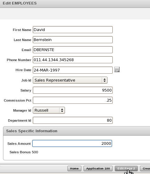 ���������� � ����� �������� Items ��������� Dynamic Action � APEX